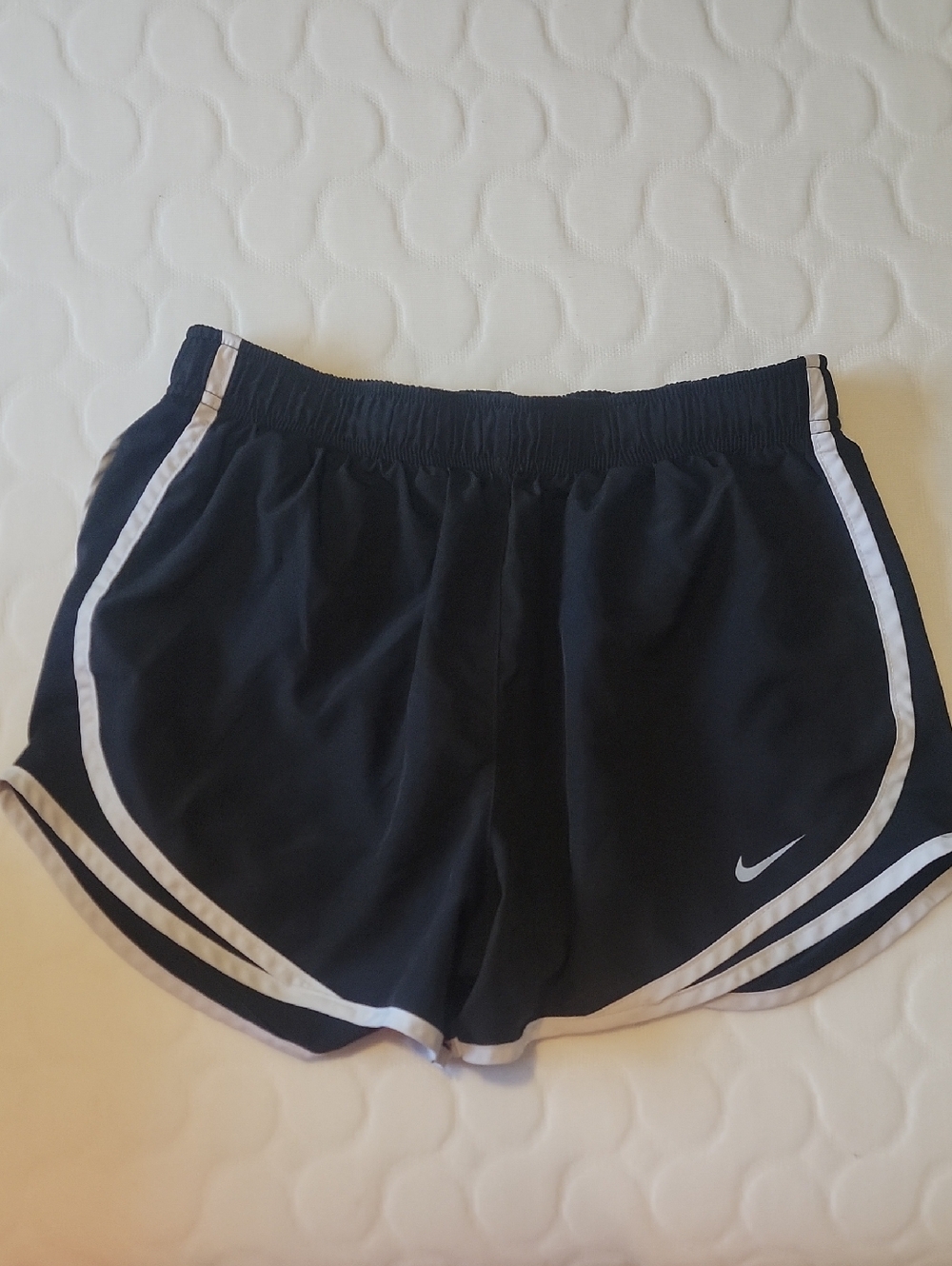 Nike Women’s Black Athletic Shorts with White Piping